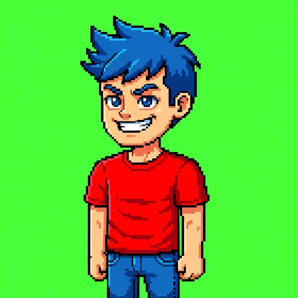 Pixel art character portrait